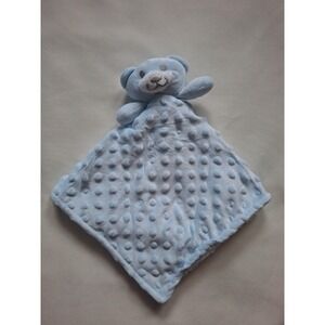 Crevent Blue Bear Lovey Plush Security Blanket Minky Dot Sherpa‎
